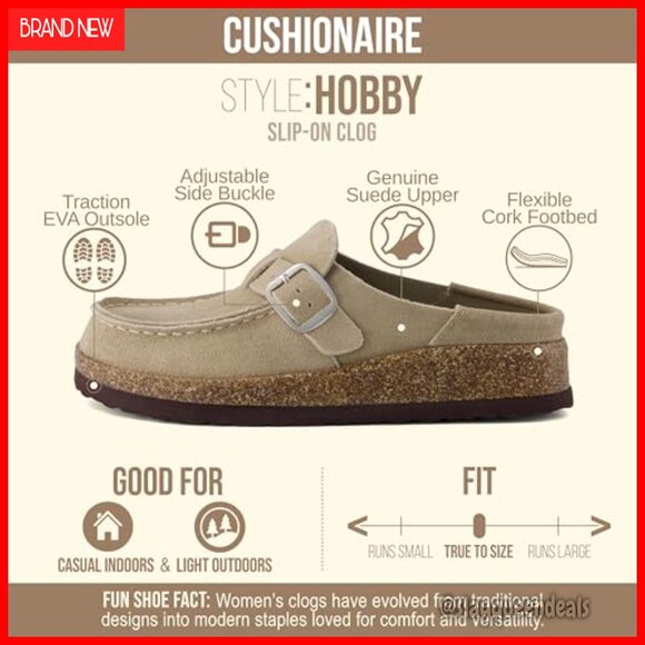 Genuine Leather Mule Clogs with Cork Footbed, Buckle Strap, All-Day Comfort - Picture 4 of 7